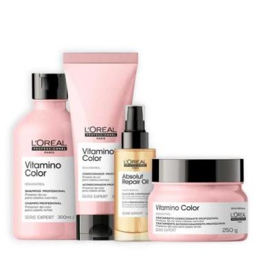 Imagem de Loreal Vitamino Color Sh 300ml + Cond 200ml + Masc 250ml + Oleo 90ml -