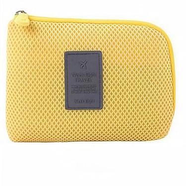 Imagem de Eectronic Bolsa de armazenamento acessórios de viagem bolsa para câmera digital esponja à prova de choque pequena bolsa com zíper amarelo bolsa de zíper ao ar livre viagem de negócios essenciais para