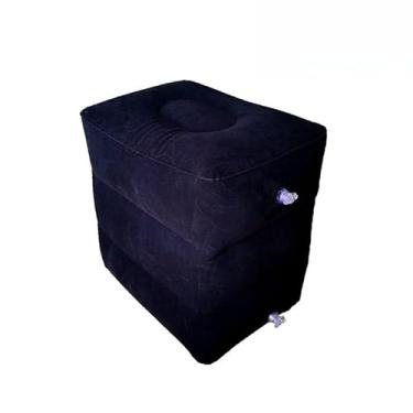 Imagem de Almofada Apoio Descanso Pés Inflável Crianças Viagem Avião Carro (preto)