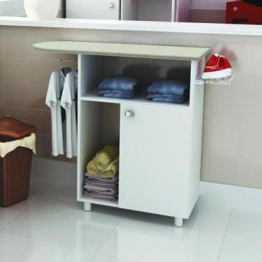 Imagem de Tábua De Passar Roupa Com Armário 1 Porta Cr30008 Branca - MULTIMOVEIS