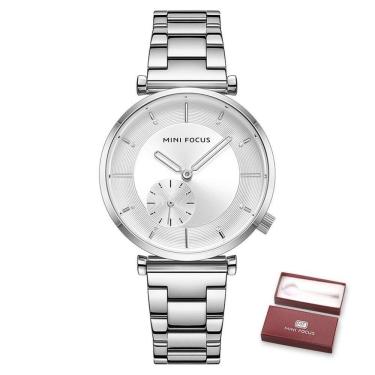 Imagem de Relógio Feminino Mini Focus Mf0333l à Prova D'água Prata