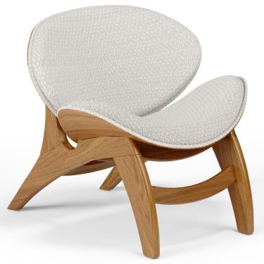 Imagem de Poltrona Decorativa Orgânica Sala Living Kadosh L02 Bouclê Cru- Lyam Decor