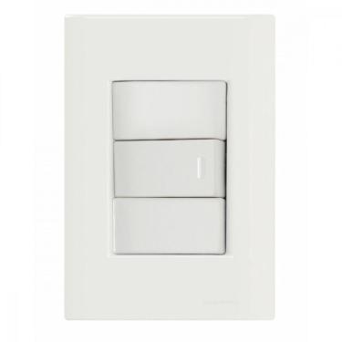 Imagem de Conjunto 4X2 Com 1 Interruptor Simples 10 A 250 V Giz Branco