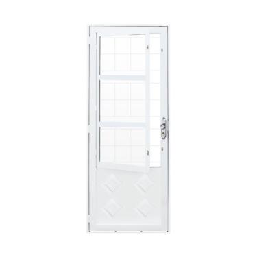 Imagem de Porta Veneza C-vigia E Grade 85x215 Vitralfer - Esquerda