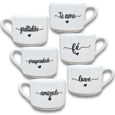 Imagem de Jogo de Xícaras de Café e Chá 200ml Semi-Empilháveis em Porcelana Bran