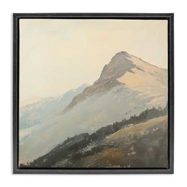 Imagem de Stupell Industries Mountain Vista Cliff Landscape Black Framed Floater Canvas Wall Art, design by Petal Prints Design, 25 x 25