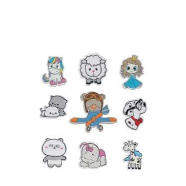 Imagem de Conjunto de patch de tecido a ferro – Pacote com 9 emblemas de unicórnio e dálmata, 100% poliéster, adesivo forte, fácil aplicação de prensa térmica