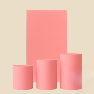 Imagem de Kit Capa De Painel Romano Liso Retângulo Dupla Face Duas Cores E Trio Cilindros De Malha Gel Premium(Salmão)