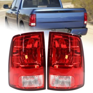 Imagem de Duolctrams Conjunto de lâmpada traseira com lâmpada traseira compatível com Dodge Ram 1500 2500 3500 2009-2018 lado esquerdo do motorista e lado direito do passageiro CH2818124 55277415AB