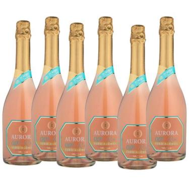 Imagem de Kit 6 Espumante Aurora 0,00% Zero Álcool Rosé 750ml - Vinícula Aurora
