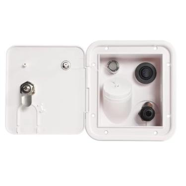 Imagem de SYAHEiPENG Enchimento de água por gravidade para trailer, tampa de escotilha quadrada de fácil instalação com chave, entrada de água urbana multifuncional para trailer, trailer de viagem e motorhome