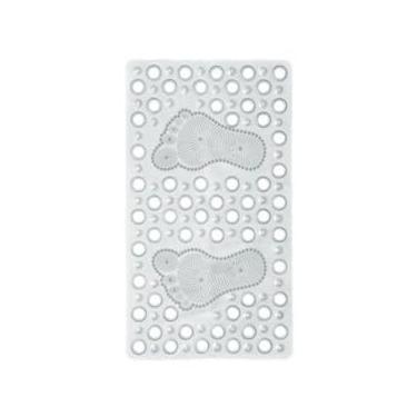 Imagem de Tapete Antiderrapante para Box Banheiro com Ventosas 40x70cm – Tapete de Chuveiro Massageador para Pés Segurança Antiescorregante (TransparenteQuadrado)