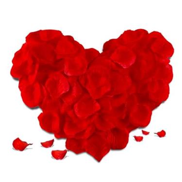 Imagem de Pétalas de rosa para quarto - pétalas falsas de flores falsas, pétalas de rosas artificiais para casar comigo, dia dos namorados, casamento, casamento, decorações 1000 peças (vermelha)