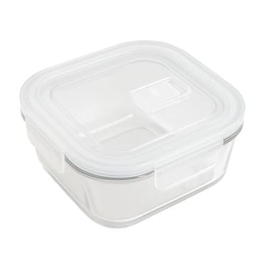 Imagem de Pote Hermético de Vidro Quadrado 520 ml com Tampa com Travas e Vedação em Silicone