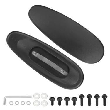 Imagem de PATIKIL 1 par de substituição de descanso de braço para cadeira de escritório, capa de couro para cadeira de escritório PU 10 cm orifício de montagem com parafusos para cadeiras de jogos, apoio de