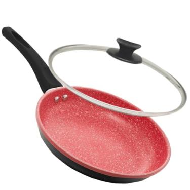 Imagem de Frigideira Antiaderente Premium Indução Granilite Vermelha com Tampa Para Todos os Fogões