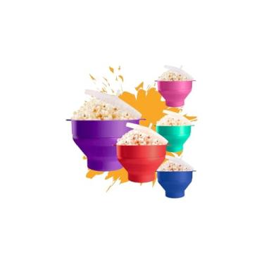 Imagem de Pipoqueira de Silicone Retrátil para Micro-ondas, Sem Óleo, 26x14.5cm, 280g, Material Plástico