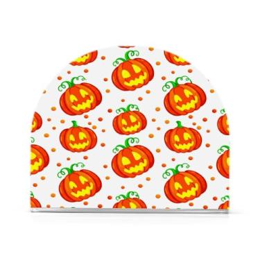 Imagem de JUZIHAI Abóboras de Halloween Porta-guardanapos para mesa Dispensador de guardanapo de acrílico para mesa Suporte de lenços independente para cozinha sala de jantar bar festa decoração de casa