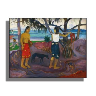 Imagem de OKRA Arte de parede em tela Gauguin Arte de parede em tela - Decoração de parede I Raro Te ovari - Imagem de retrato - Detalhes - Adequado para restaurantes e cafés. Sem moldura. 12 x 16 pol/30 x 40