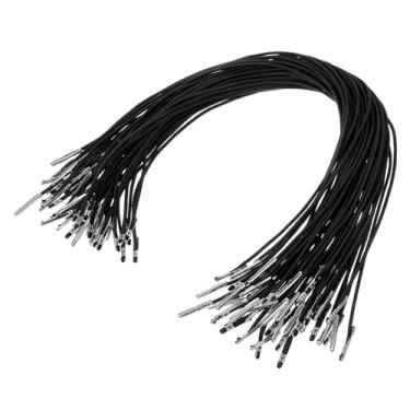 Imagem de 50 peças de cordões elásticos com extremidade de metal, cordão elástico preto de 30 cm para máscaras, faixas elásticas redondas para artesanato, corda elástica macia para fazer máscaras