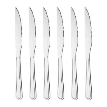 Imagem de Conjunto 6 Facas de Mesa Aço Inox Domni