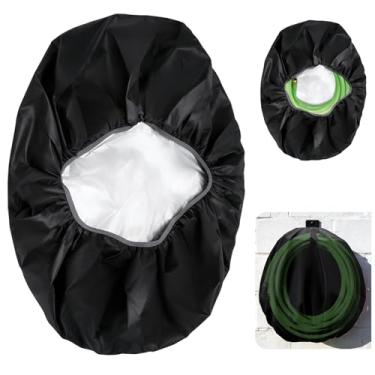 Imagem de Capa de mangueira para carretel de mangueira de jardim de 5/20.3 cm x 15.2-30.5 m - Proteção impermeável, à prova de sol e à prova de poeira - Tecido Oxford resistente, fácil de usar e proteger seu