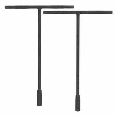 Imagem de HARFINGTON 2 peças soquete de chave em T 9 mm métrico de aço carbono alto soquete de chave inglesa de 6 pontos com longo alcance para reparo de motocicletas e bicicletas, cinza-preto