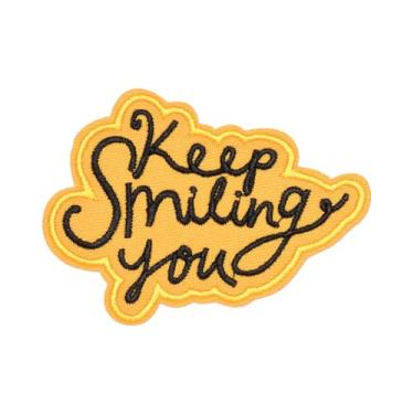 Imagem de Ruoming 1 PÇ Emblema bordado de frase com aplique de crachá de ferro na costura (6,3 x 8,3 cm)