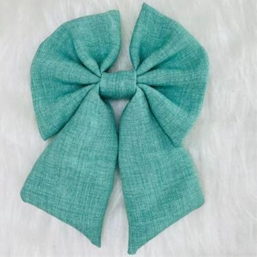 Imagem de Laço de Cabelo Feminino com Bico de Pato Adulto Acessório de Moda em para Penteados (AZUL TIFFANY LAÇO,ADULTO)