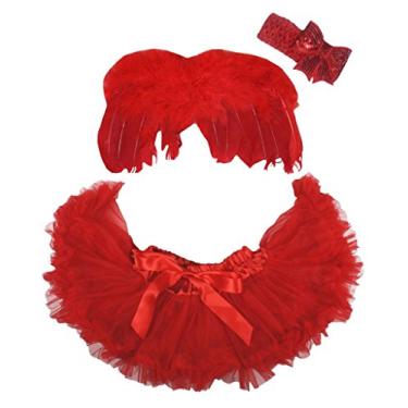 Imagem de Petitebella Fantasia de acessório para fotos com asa de anjo vermelha para recém-nascidos (tamanho único)