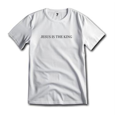Imagem de Camiseta Jesus Is King Cristã Algodão Premium Evangélica - Sete Sete E