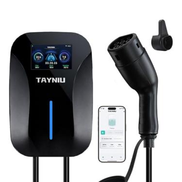 Imagem de Carregador Portátil para Carro Elétrico Wallbox Estacionária TAYNIU Boltmini 7KW com APP e Tela 4.3 Polegadas IP65 Tipo 2 Cabo 5m Compatível com BYD Geely BMW Volvo