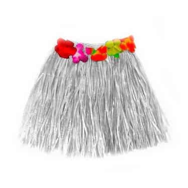 Imagem de Fantasia Saia Havaiana Infantil Festa Luau Hawaii Com Flores 30 cm - F