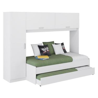Imagem de Bicama Com Guarda-roupa Para Colchão 88 X 188 Cm Multimóveis Branca