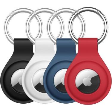 Imagem de Capa de Silicone para AirTag 2021 com Chaveiro, Suporte Protetor de Et