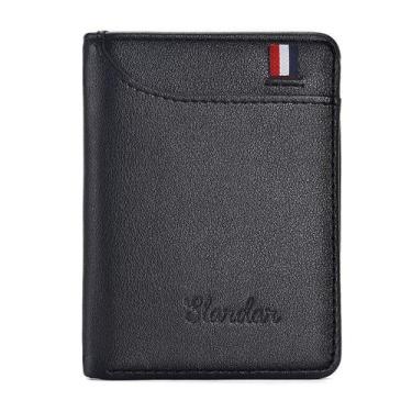 Imagem de Carteira Slim Pequena Porta Cartão e Documentos Masculina Elegante Cor