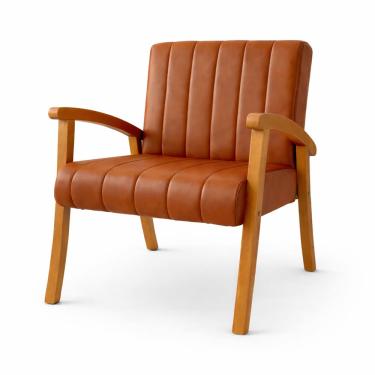 Imagem de Kit 2 Poltronas Haley Moderna Decorativa Estofada Corino Sala Estar Quarto Escritório Recepção