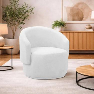 Imagem de Poltrona Decorativa Sala de Estar Recepção Jasmine Branco