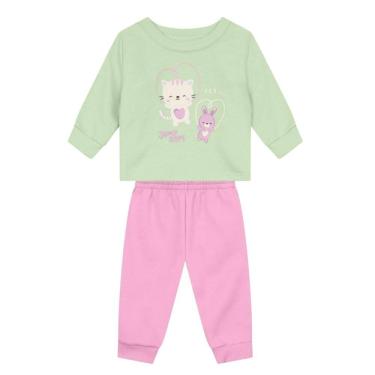 Imagem de Conjunto bebê menina estampa de gato Brandili Baby