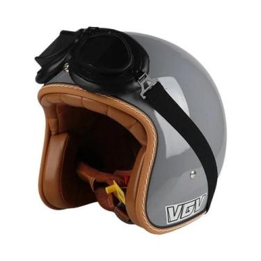 Imagem de Capacete Retro Unissex Para Motocicleta, Aberto, 34, Para Todas as Est