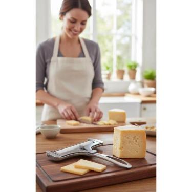 Imagem de Fatiador Queijo Frio Inox Manual Espátula Cinza Uniforme - Congratulat