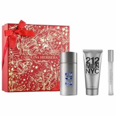 Imagem de Coffret Carolina Herrera Kit - Perfume 212 Men + Balm Pós Barba + Travel Size Kit-Mascu...