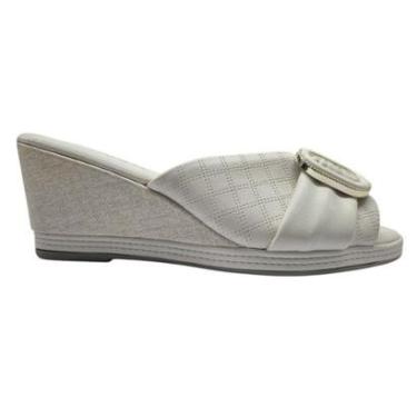 Imagem de Tamanco Piccadilly Alice Anabela Feminino - Bege 39-Feminino