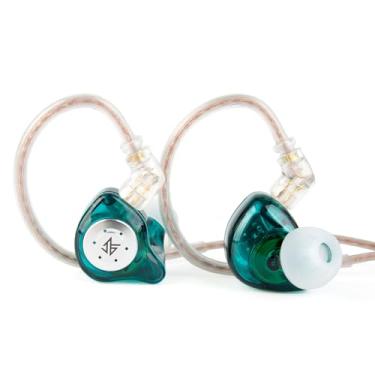 Imagem de Fones de ouvido KZ EDX PRO com 1DD, Yinyoo EDX PRO fones de ouvido intra-auriculares com fio Hi-Fi Deep Bass Sound com 1DD Novo 10 mm Dynamic Driver Over Ear Headset com cabo destacável (ciano, sem microfone)