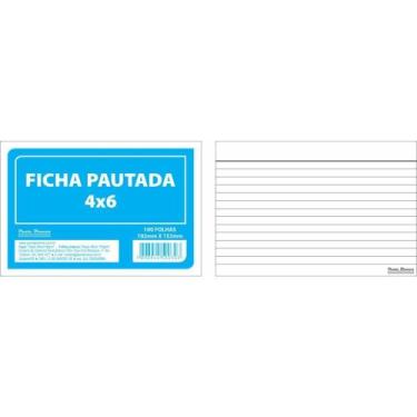 Imagem de Ficha Pautada 4X6 15,2X10,2CM 100FLS. - Pauta Branca
