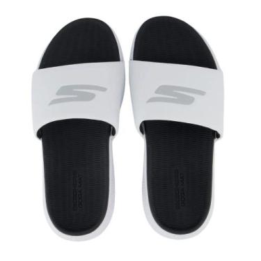 Imagem de Chinelo Go Consistent Masculino - Skechers, 43, Branco, Preto