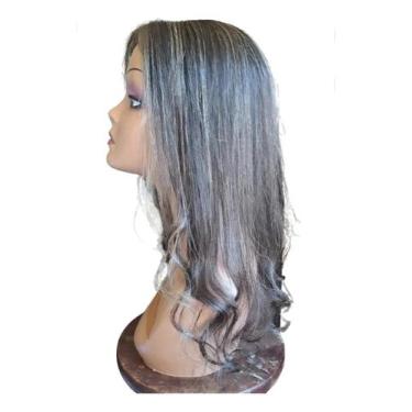 Imagem de Prótese Capilar CabelO HumanO Luzes 13x13 55cm Comprimento Silicone Ca
