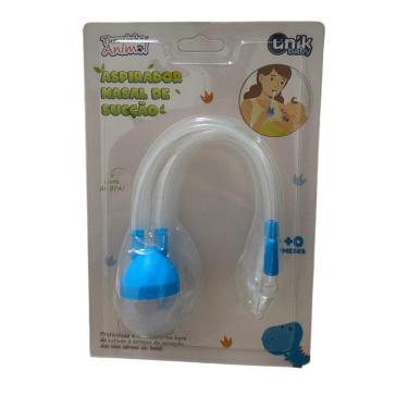 Imagem de Aspirador Nasal Infantil de Sucção Menino com Ponta de Silicone e Válvula de Proteção Azul Unik