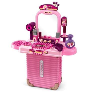 Imagem de Maleta Portátil Infantil Que Vira Penteadeira Com Acessórios Fashion B