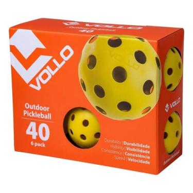 Imagem de Kit 6 Bolas De Pickleball 40 Furos Vollo